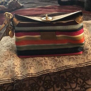 Auth. COACH Legacy Stripe Lg. Capacity Wristlet